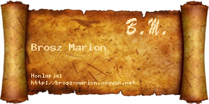 Brosz Marion névjegykártya